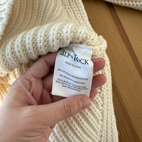 Alp N Rock Womens Simone Turtleneck Knit Sweater Chunky Cream Minimalist XS - Picture 8 of 11